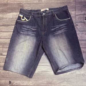 Men's Dark Blue Denim Jean Shorts